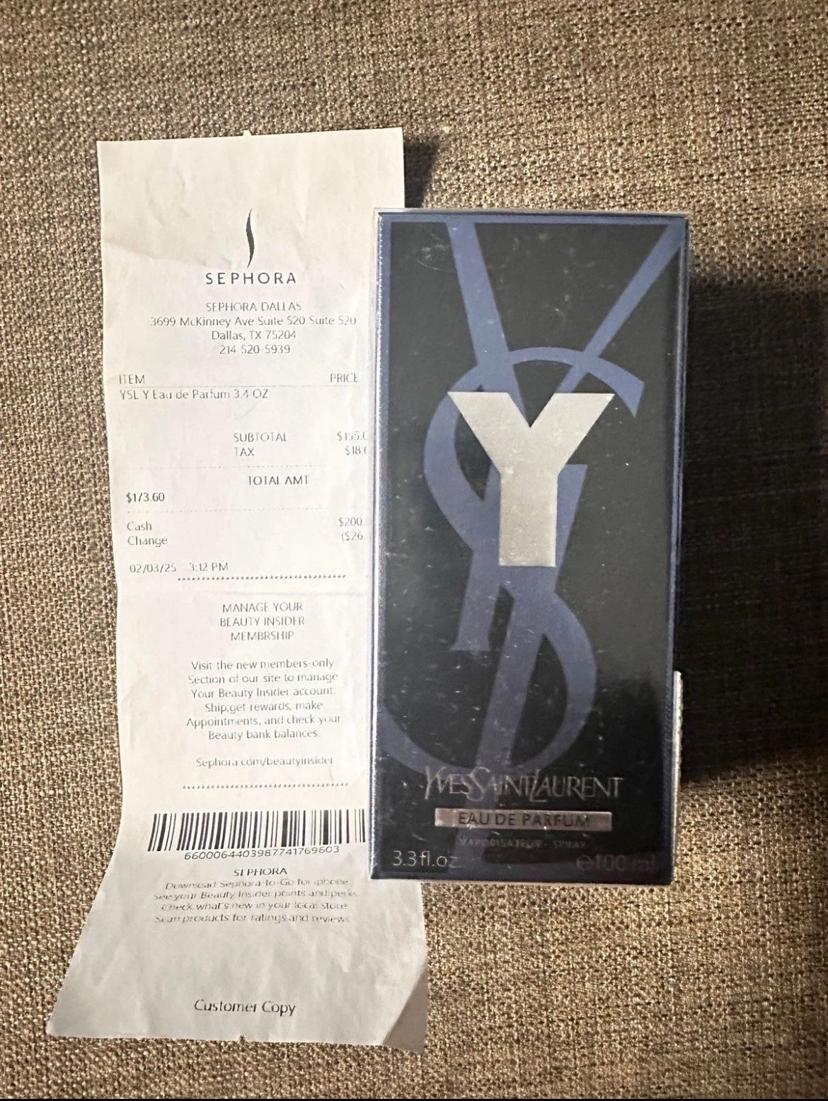 Ysl Y Edp 3.4 Oz Brand New Sealed With Receipt 