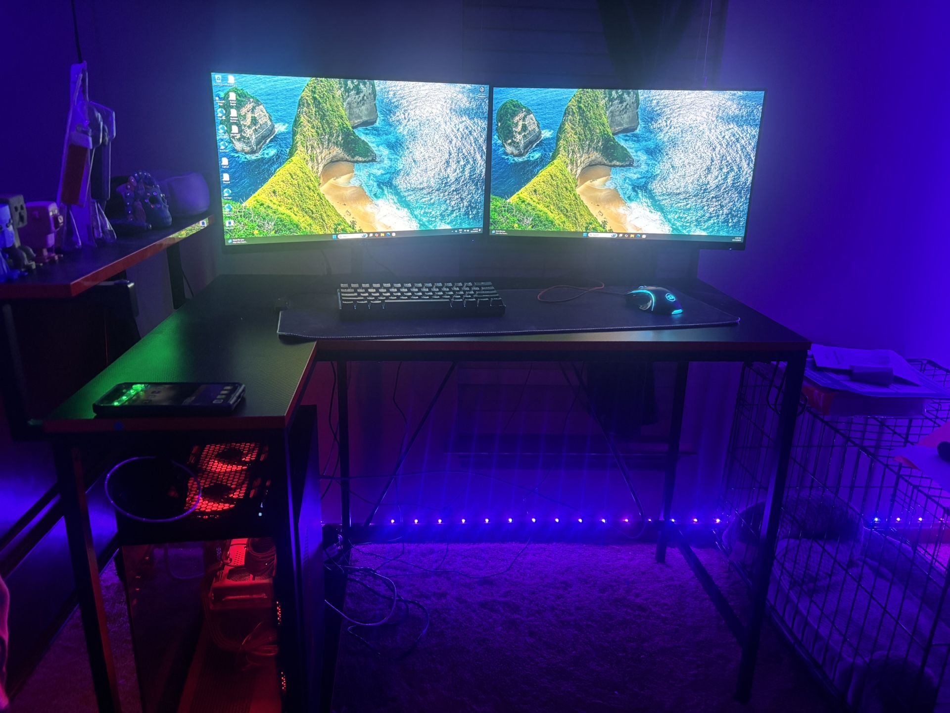 Gaming PC Bundle – Ryzen 7 / RX 6600 / 48GB RAM / 2× 27” 180Hz Monitors