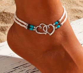 Double Heart Anklet