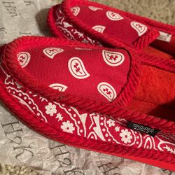 Red Bandana Print Loafers