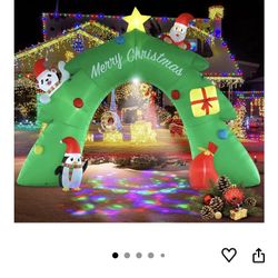 16FT Christmas Tree Arch Inflatable Christmas Decoration with LED Lights and Kaleidoscope Lights for Holiday 