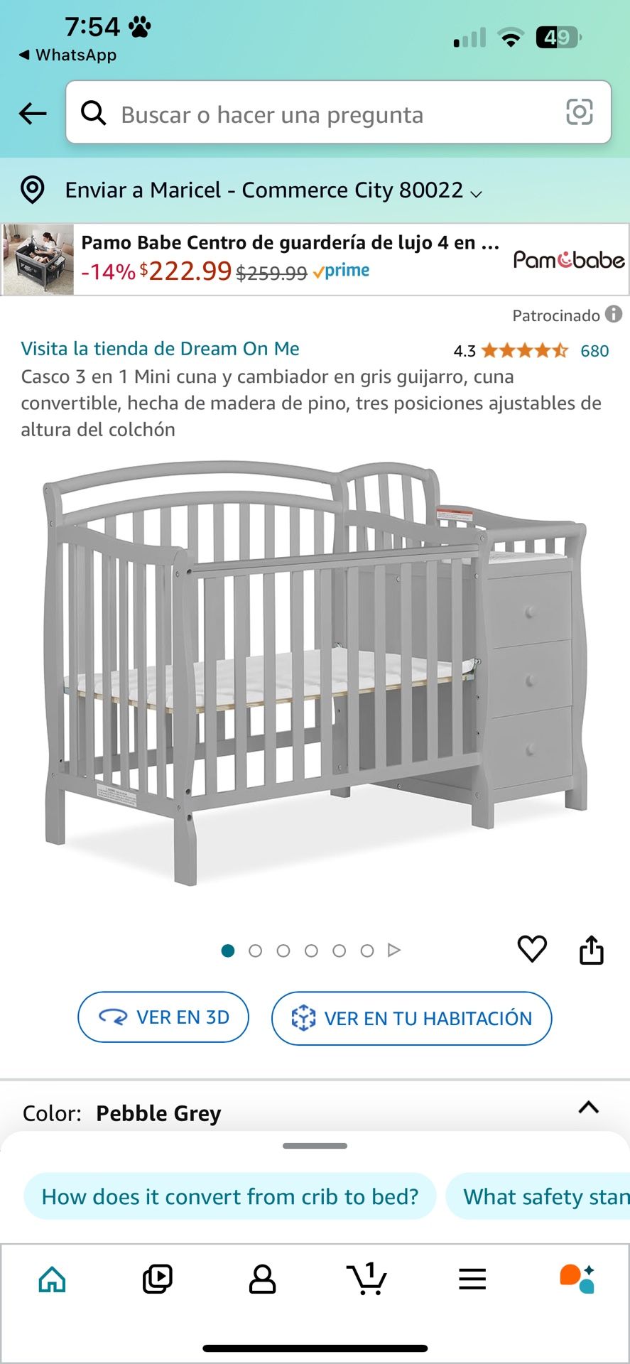 4 In 1 Crib Changing table and crib with changing mats and crib mats new in their box