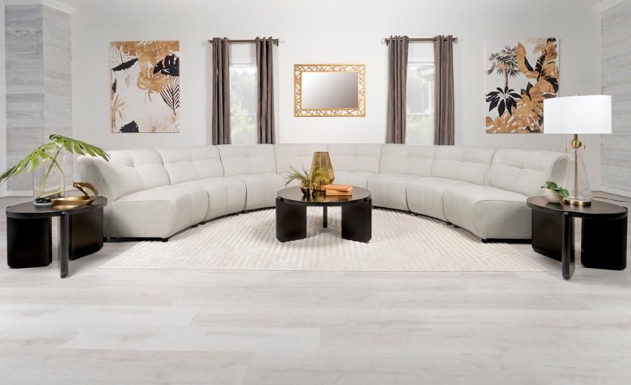 CHARLOTTE 8-PIECE UPHOLSTERED MODULAR SECTIONAL SOFA IVORY