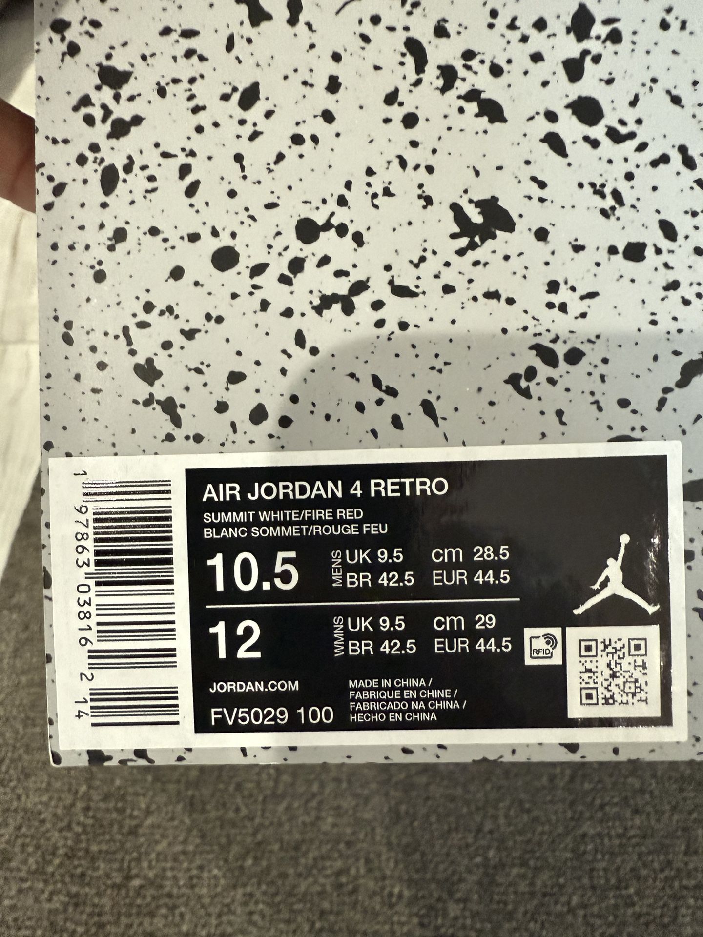 White  Cement 4’s Size 10.5