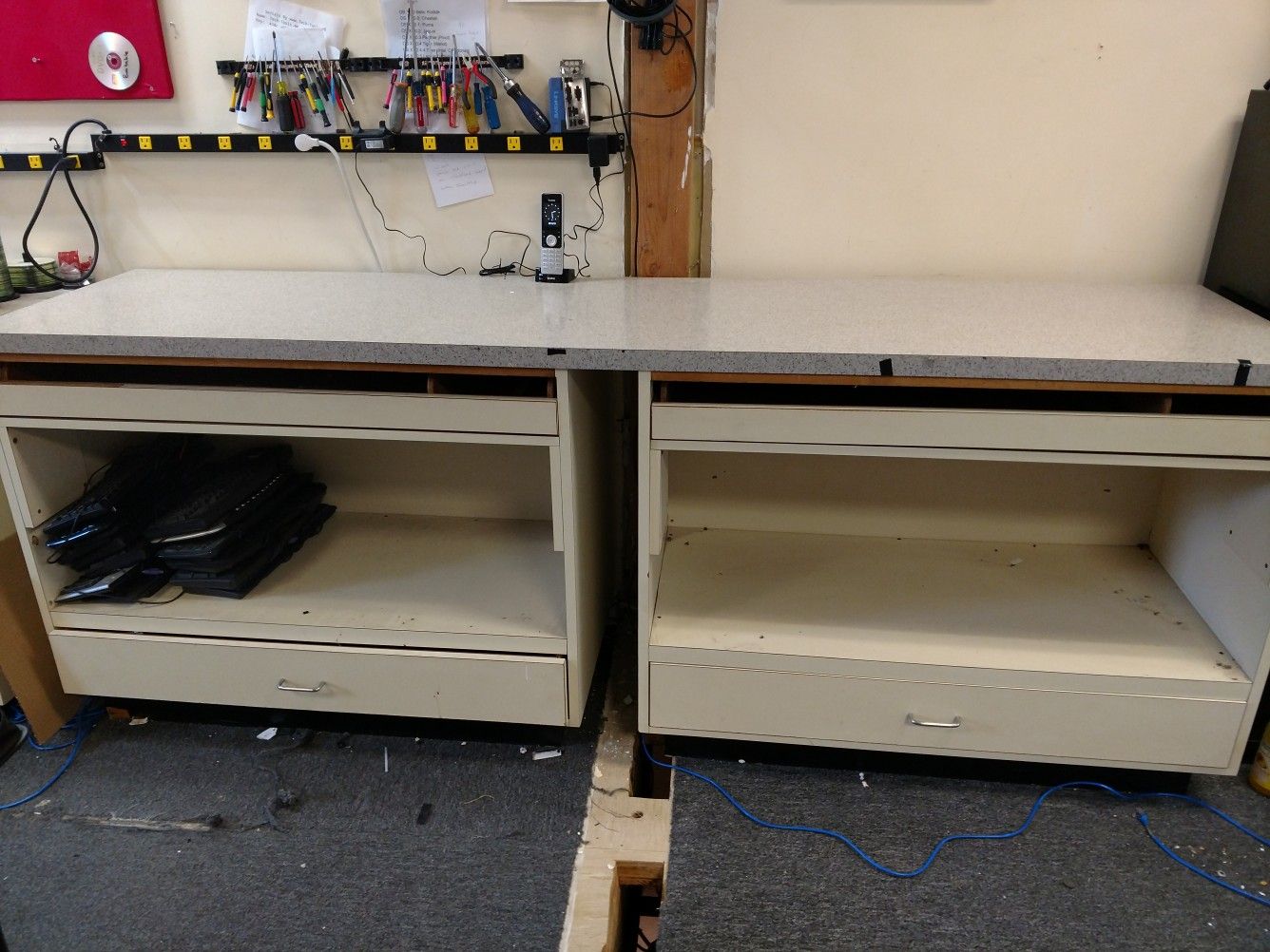 Free 2 8 ft work benches 37 inches high