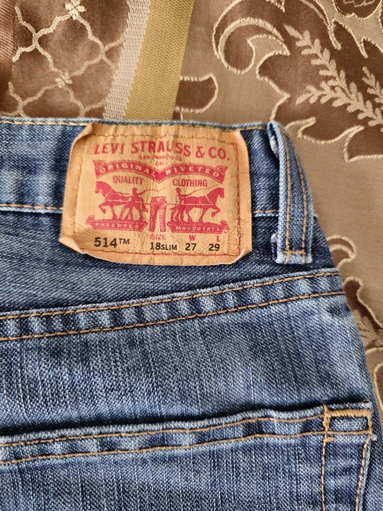 Levis 514 Straight Fit Performance Wash Mens Jeans Boys Size 27x29