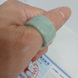 Certified Natural Burma Jade Jafrist Thumb Ring Size 8,10,11US   Widt 13mm Thickness 4mm