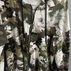 Off White Camo Zip Up