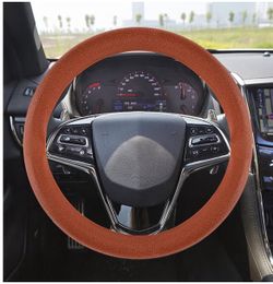 Silicone Steering Wheel Cover, Universal Fit, Brown, Anti-Slip, Soft Touch, for 14-15.7 in Steering Wheels