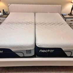 Split-King Nectar Premier Memory Foam Mattress - 
Like New