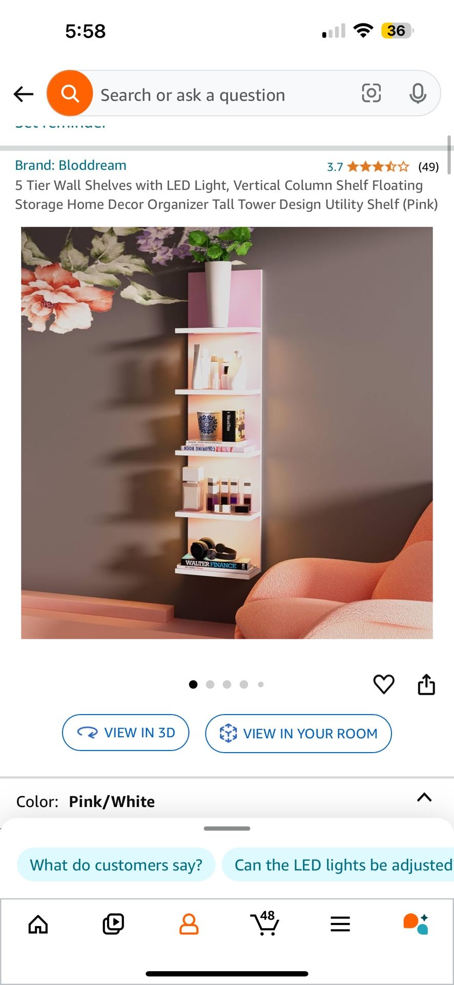5 Tier Wall Shelves