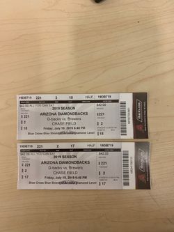 2 ALL YOU CAN EAT TICKETS TO THE DIAMONDBACKS BREWERS GAME TONIGHT!!