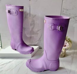 Hunter D32112* Girls Purple Waterproof Tall Rain Boot Size 6