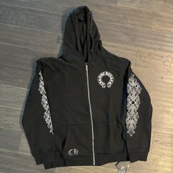 Chrome Hearts Floral Zip-Up Hoodie (L)