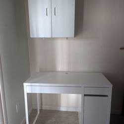IKEA Desk & IKEA Hanging Cabinet