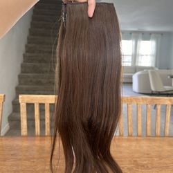 Halo style hair extensions