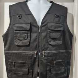 Mens Fishing Jackets Outdoor Sleeveless Vest Multi-pockets Waistcoat Hiking Soft XL
