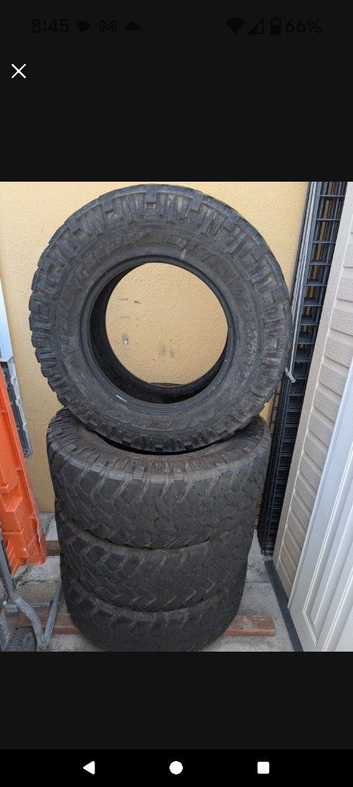 Four Set Of Tire Size 18 Coming Up From Jeep Sahara It Has At Least 40% Lt Unless For A While