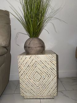 Decorative Ottoman with plant