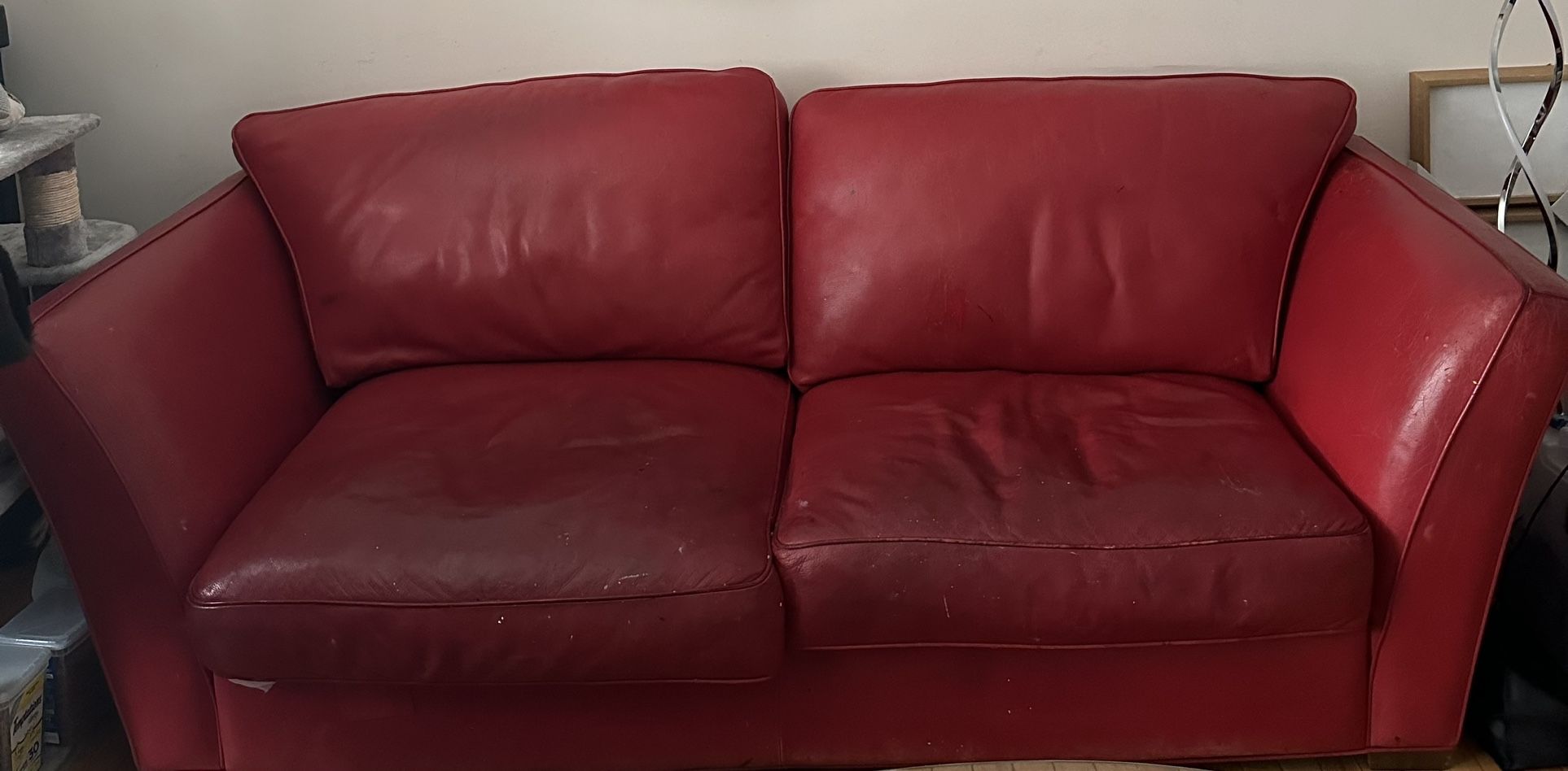 Free 8ft Red Leather Couch