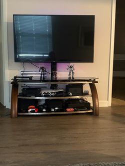 3-Tier Glass and Wood TV Stand