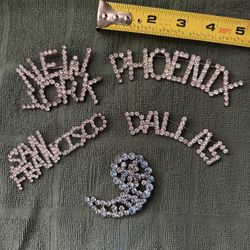 Costume Jewelry Crystal Brooches