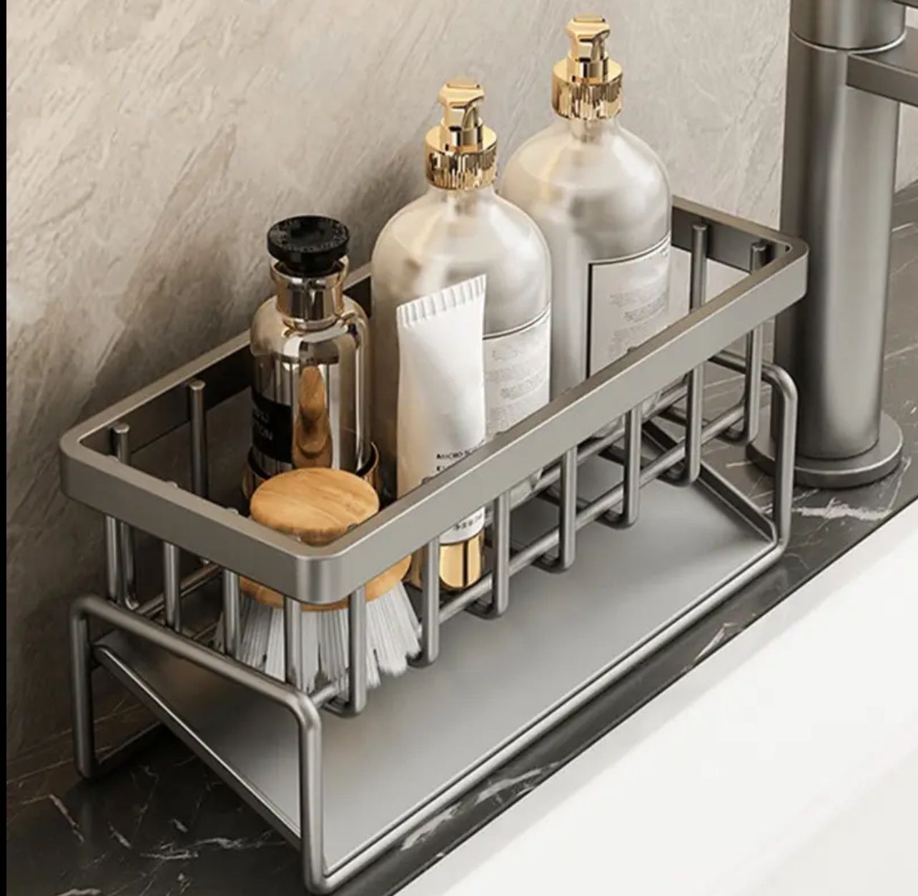 Multifunctional Kitchen Shelf, Rag Drainer Rack Household Drainage Basket, Sink Storage Organizer, Soap Sponge Rack Household Kitchen Supplies
