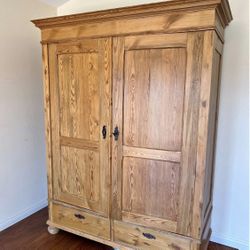 Antique Pine Cabinet Armoire 