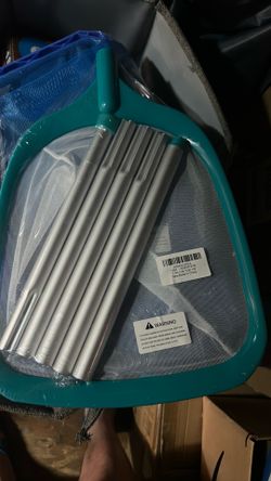 5 Foot Leaf Skimmer Net with 4 Aluminum Pole Sections - 6" Deep Ultra Fine Mesh Netting Bag Basket for Fast Cleaning of The Finest Debris - 60" Long, 