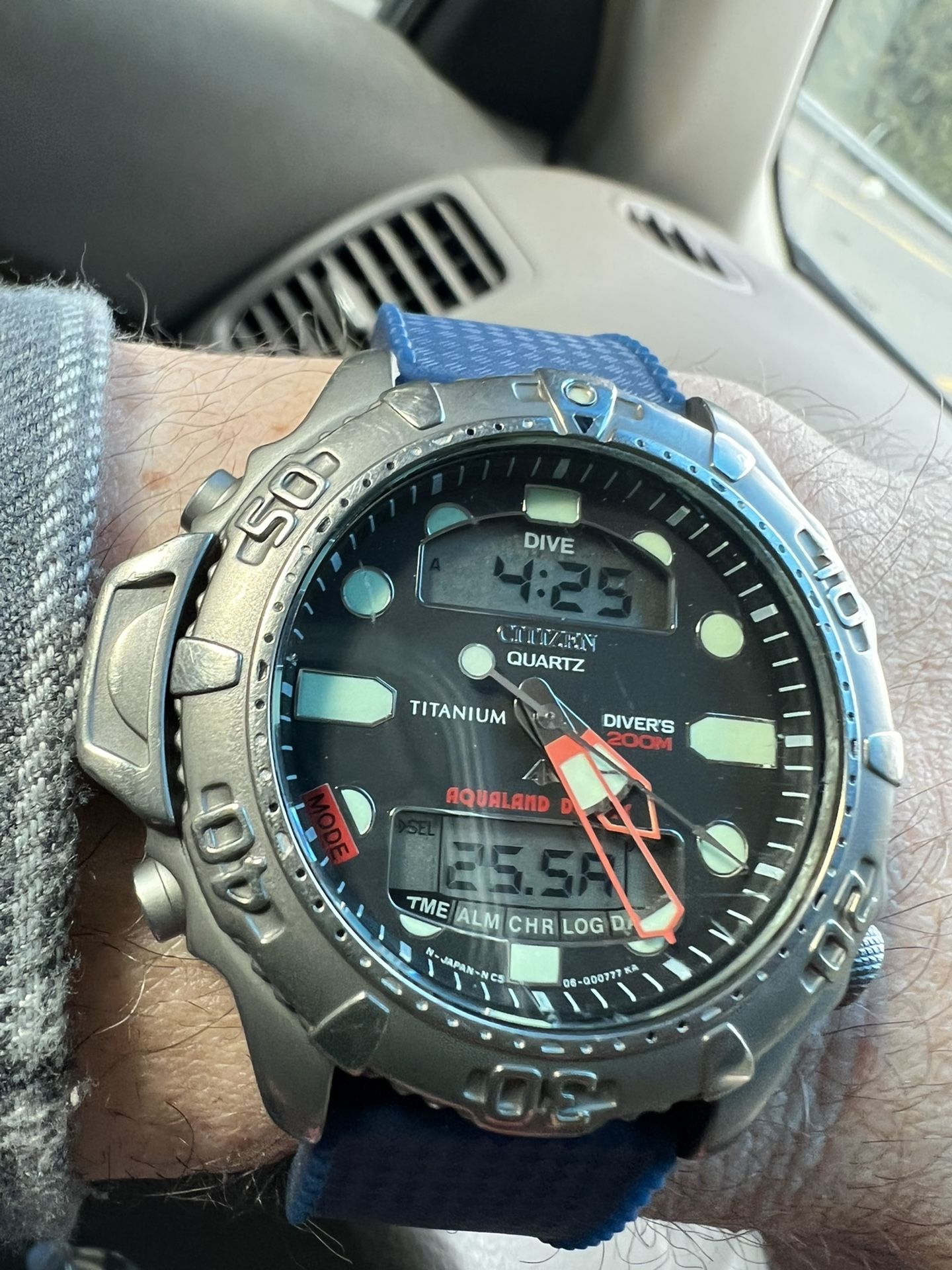 Citizen Titanium Aqualand Duplex Dive Divers Watch vintage
