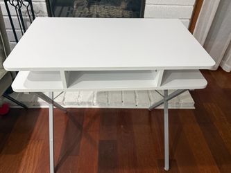 White Desk with Metal Legs