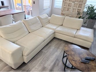Calia Italia Genuine Leather Sectional