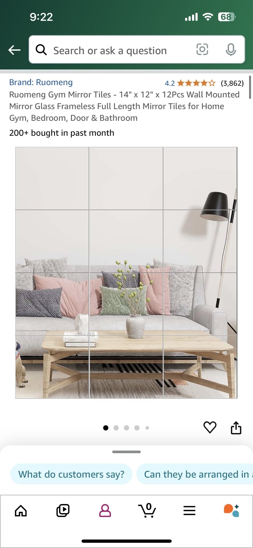 New, Unused Set Of 12 Mirrors 14” X 12”