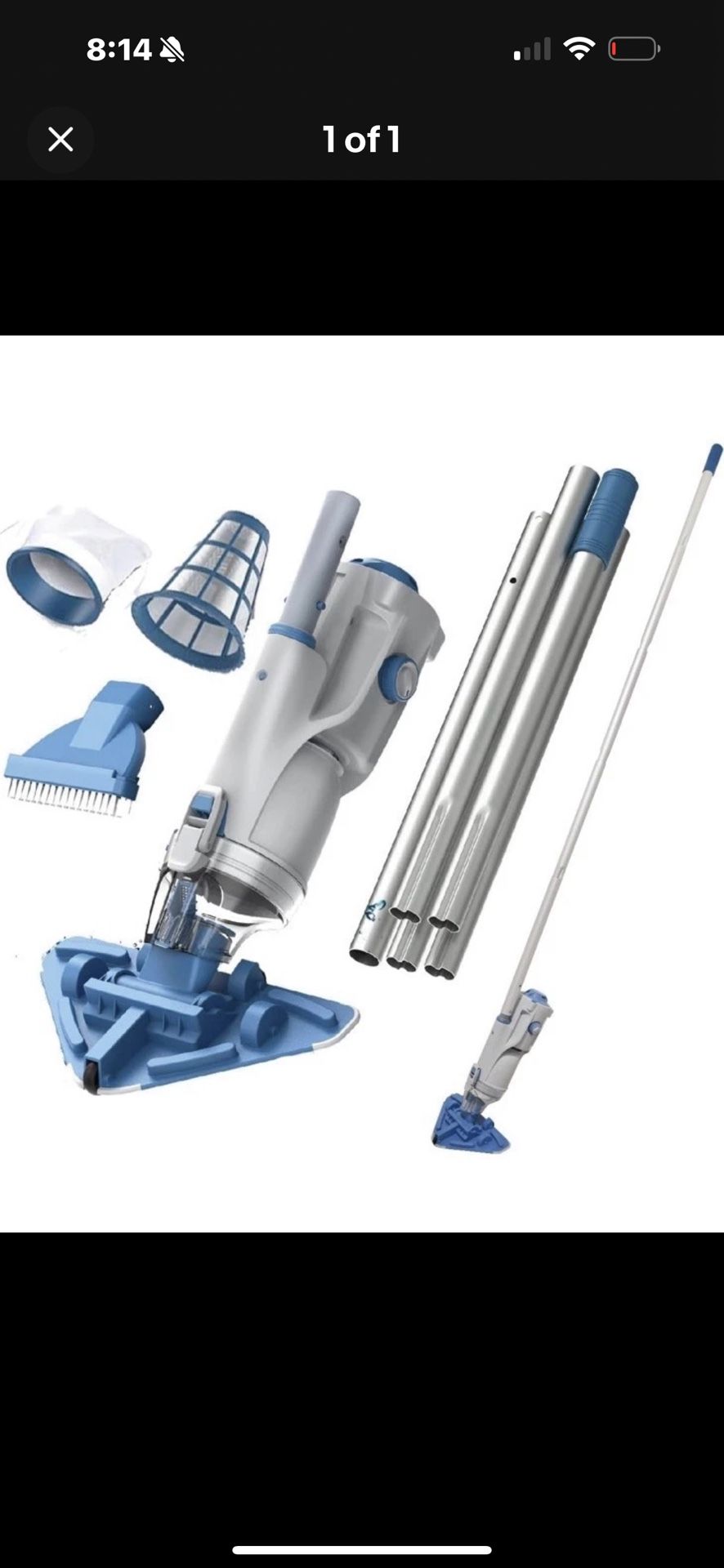 KOKIDO 2025 Cordless Pool Vacuum with 72” Pole, Standard & Fine Interchangeable