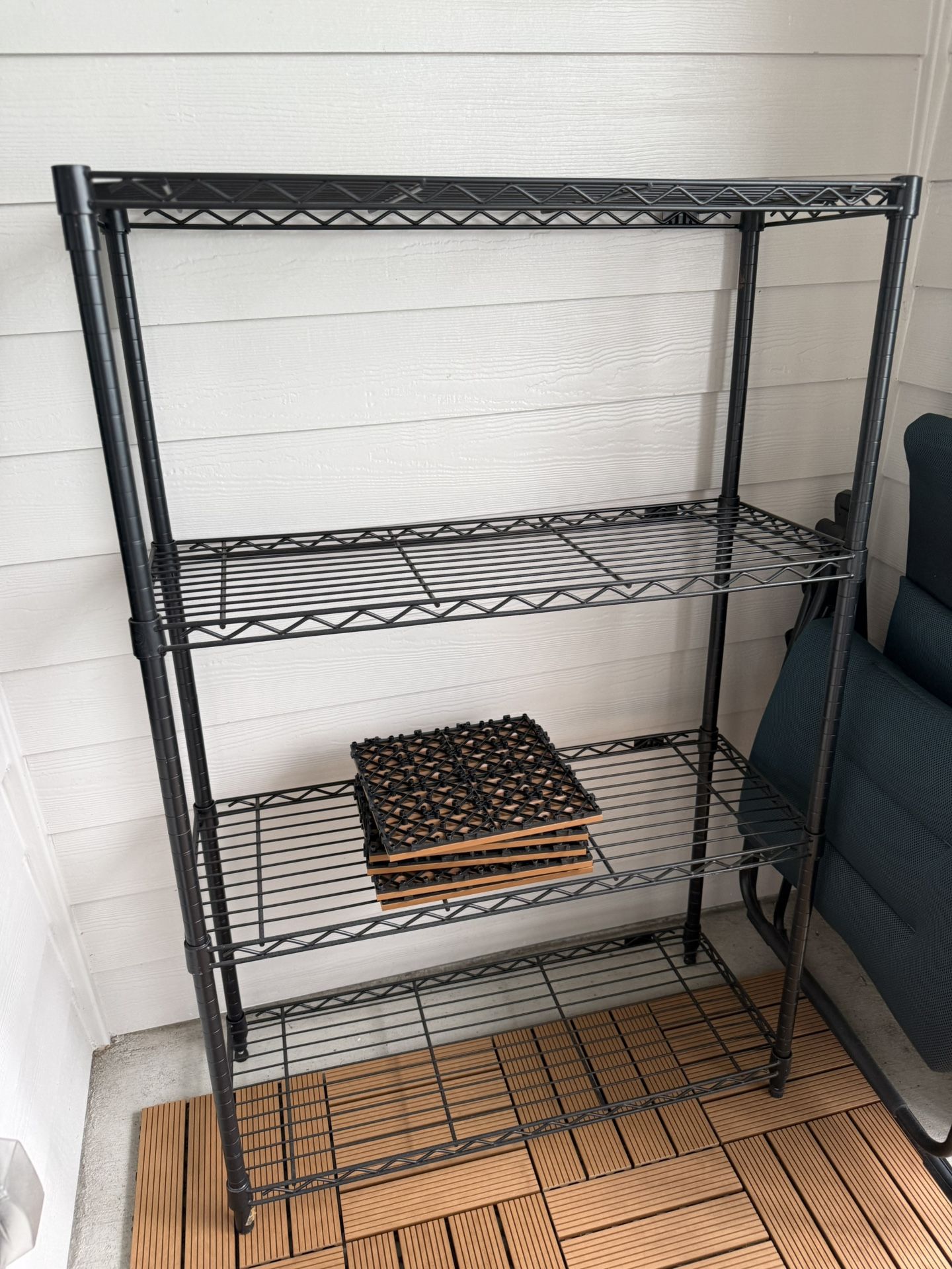 Steel Wire Shelving Unit — Black, Sturdy!