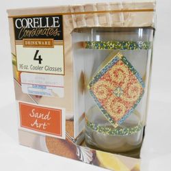 NEW 4 Corelle SAND ART 16-oz Tumbler 