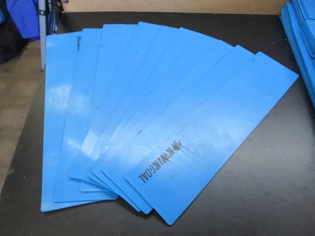Used Kwik Goal Flat Rectangle Markers 4" H x 16.625" W Blue Set of 10