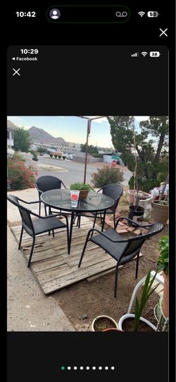 ❤️ROUND PATIO METAL DINNER TABLE & 5 CHAIRS❤️