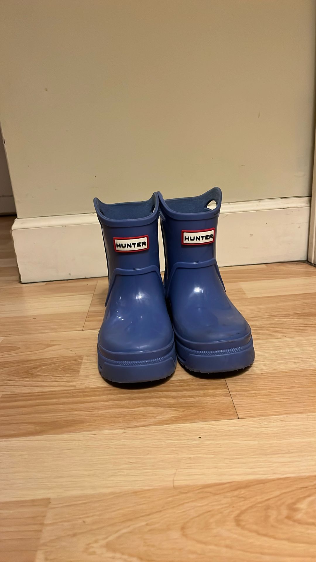 Blue hunter boots