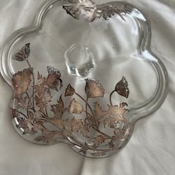 Antique/Vintage decorative Glass Dish approx w7.5”