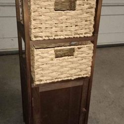 Small side table with two drawers and bottom storage