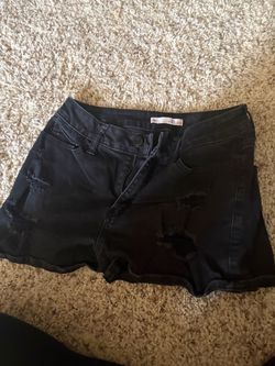 SO Black Distressed Denim Shortie Shorts