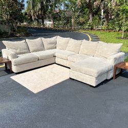Light Beige Rooms To Go Sectional Couch/Sofa - Delivery Available 