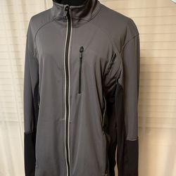 Lululemon Jacket Mens sz M l Chillstop 360 Gray Black Full Zip Mesh Tech Fleece