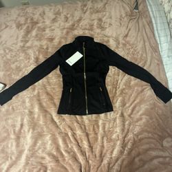 Lululemon Define Jacket Black Gold Zip Women's Size 6 Full Zip