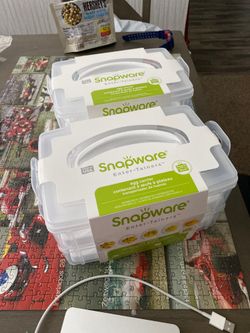 Snapware snap n stack 2 layer food storage with egg holder trays