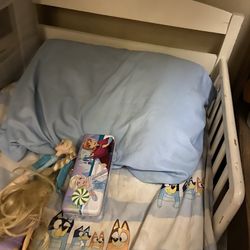 White Toddler bed and mattress