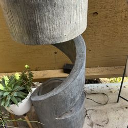 Water Fountain With Planter On Top