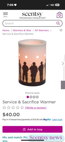 Service & Sacrifice Scentsy Warmer