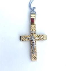 14Kt Two Tone Jesus Cross Pendant 2.70g 194437/12